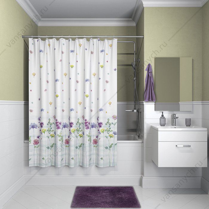 Штора для ванной комнаты IDDIS Basic, B12P118i11, белый IDDIS (Россия) купить в Тюмени (Ван Саныч™)