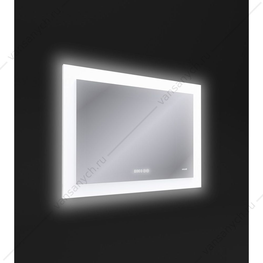 4151003 Зеркало Cersanit LED 060 pro 80*60, с подсветкой, антизапотевание, часы, LU-LED060*80-p-Os Cersanit (Польша) купить в Тюмени (Ван Саныч™)