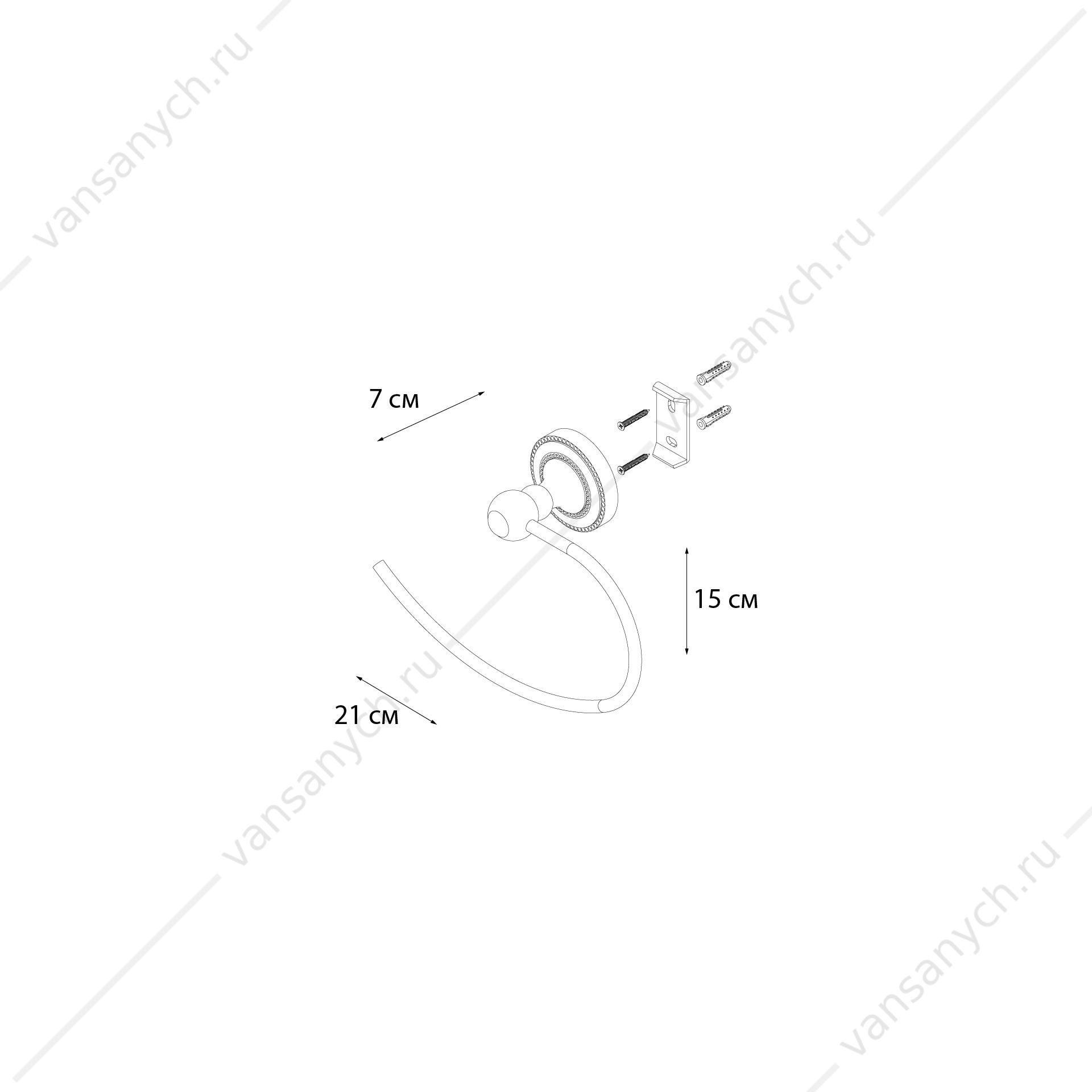 Полотенцедержатель кольцо Fixsen Antik Fixsen(Чехия) купить в Тюмени (Ван Саныч™)