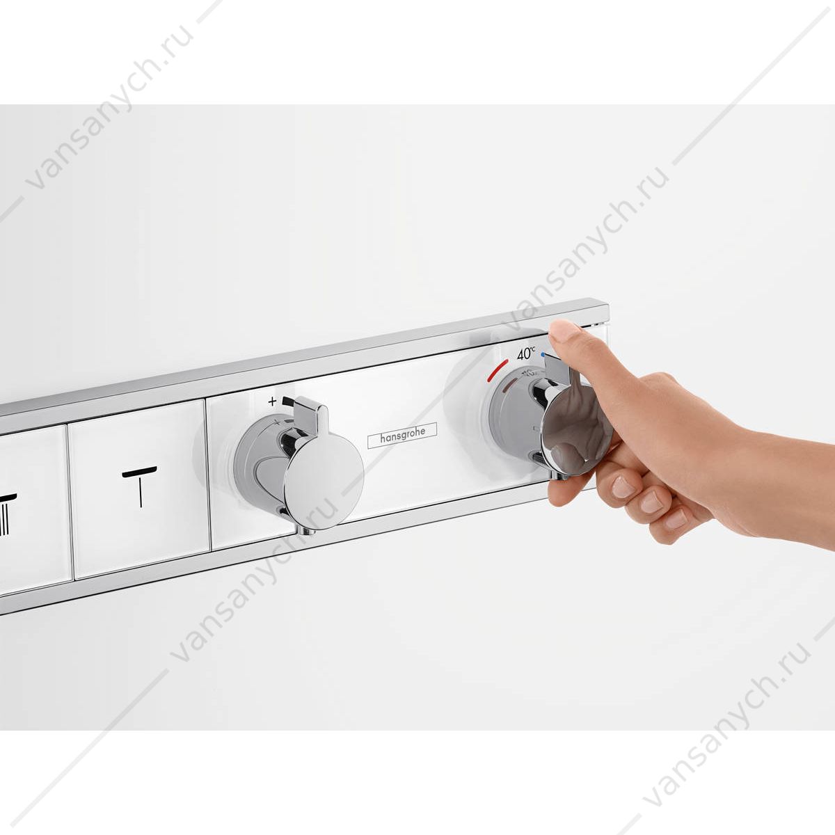 Термостат для 4 потребителей (внешня часть) белый/хром HANSGROHE RainSelect 15357400 HANSGROHE (Германия) купить в Тюмени (Ван Саныч™)