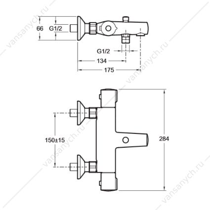 Термостатический смеситель для ванны July E45714-CP Jacob Delafon (Франция) купить в Тюмени (Ван Саныч™)