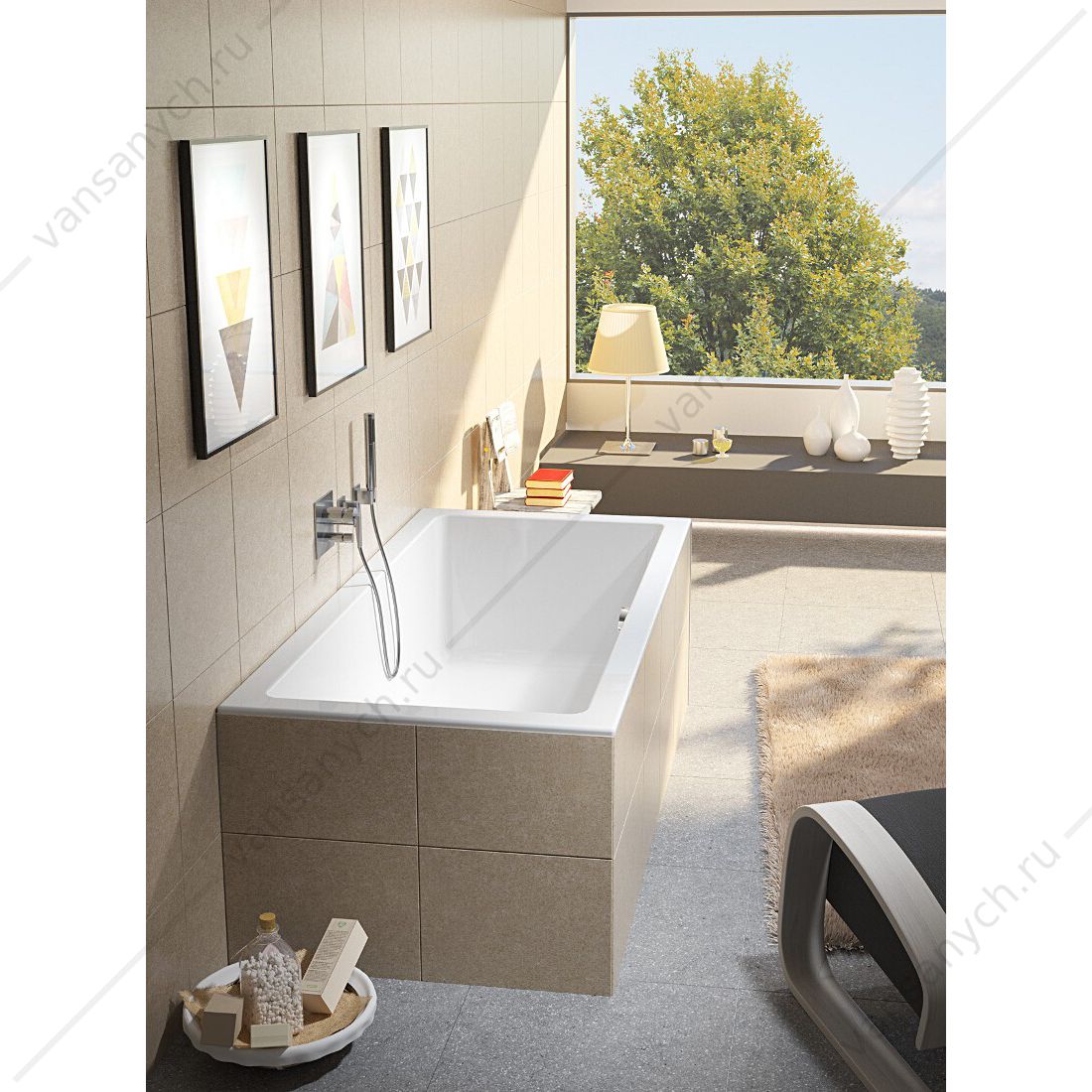 Ванна акриловая RIHO LUGO 170x75 прямоугольная  RIHO (Чехия) купить в Тюмени (Ван Саныч™)