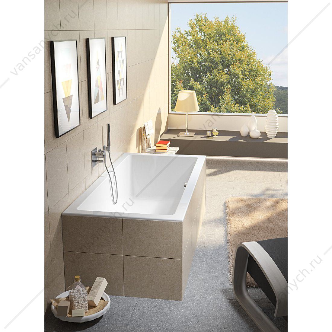 Ванна акриловая RIHO LUGO 180x80 прямоугольная  RIHO (Чехия) купить в Тюмени (Ван Саныч™)