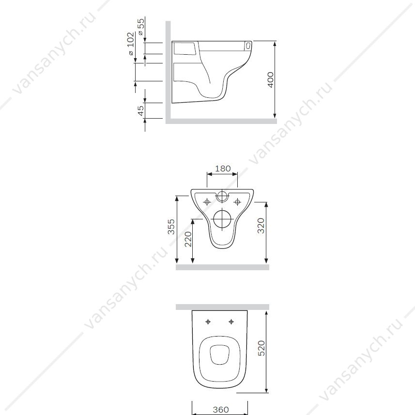 Унитаз безободковый подвесной  AM.PM Like FlashClean сиденье микролифт, C801700SC  AM.PM (Германия) купить в Тюмени (Ван Саныч™)