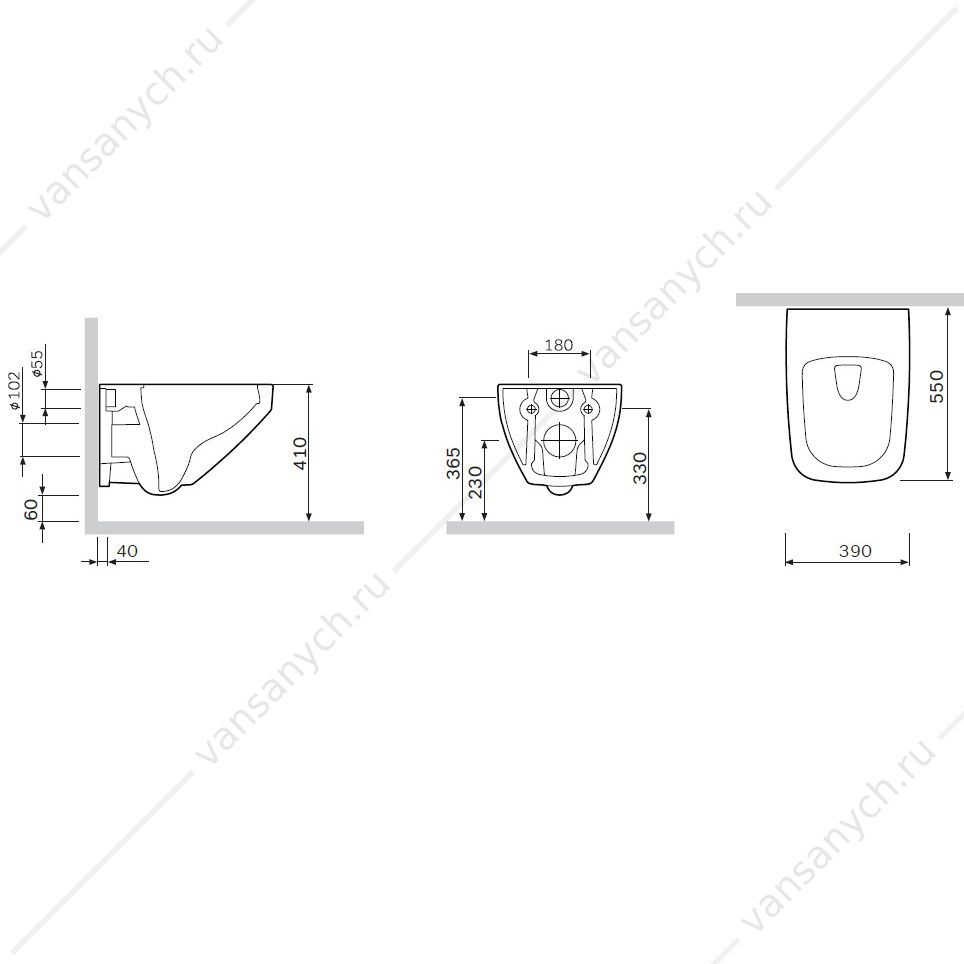 Унитаз безободковый подвесной AM.PM Inspire V2.0 FlashClean с сид. микролифт C50A1700SC  AM.PM (Германия) купить в Тюмени (Ван Саныч™)