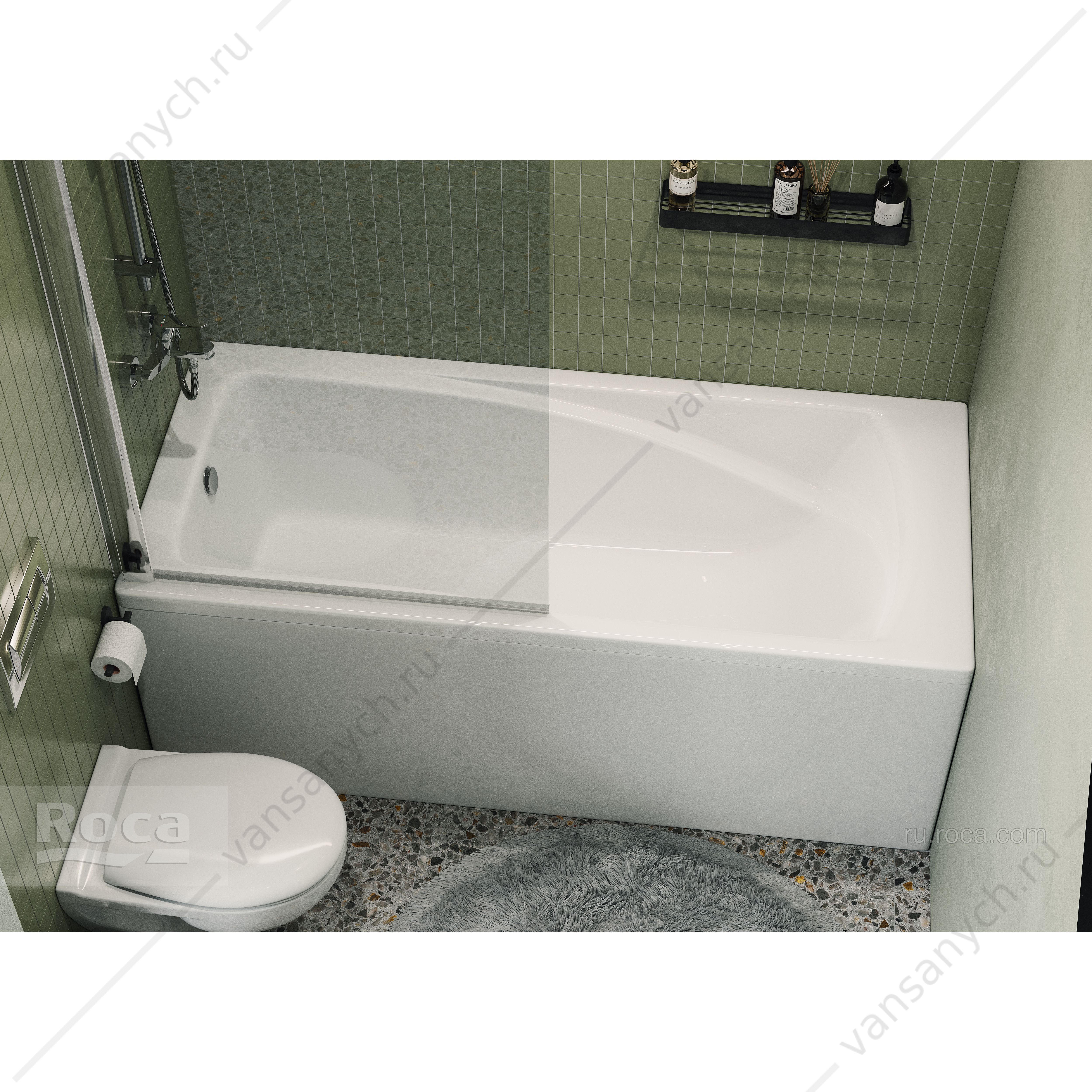 91 Акриловая ванна Hall 170х75 прямоугольная ZRU9302768 Roca (Испания) купить в Тюмени (Ван Саныч™)