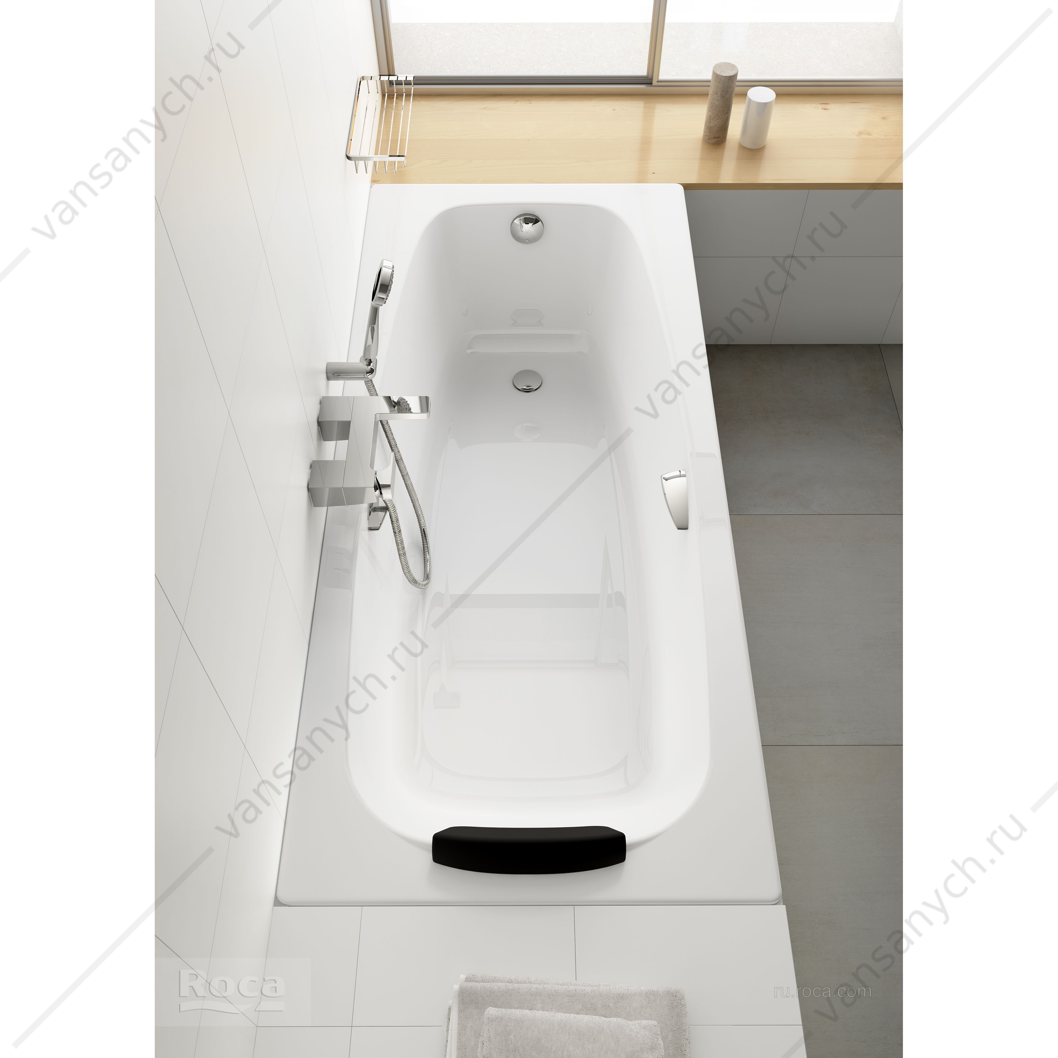 79 Акриловая ванна Sureste 170х70 прямоугольная, с отверстиями для ручек, ZRU9302769 Roca (Испания) купить в Тюмени (Ван Саныч™)