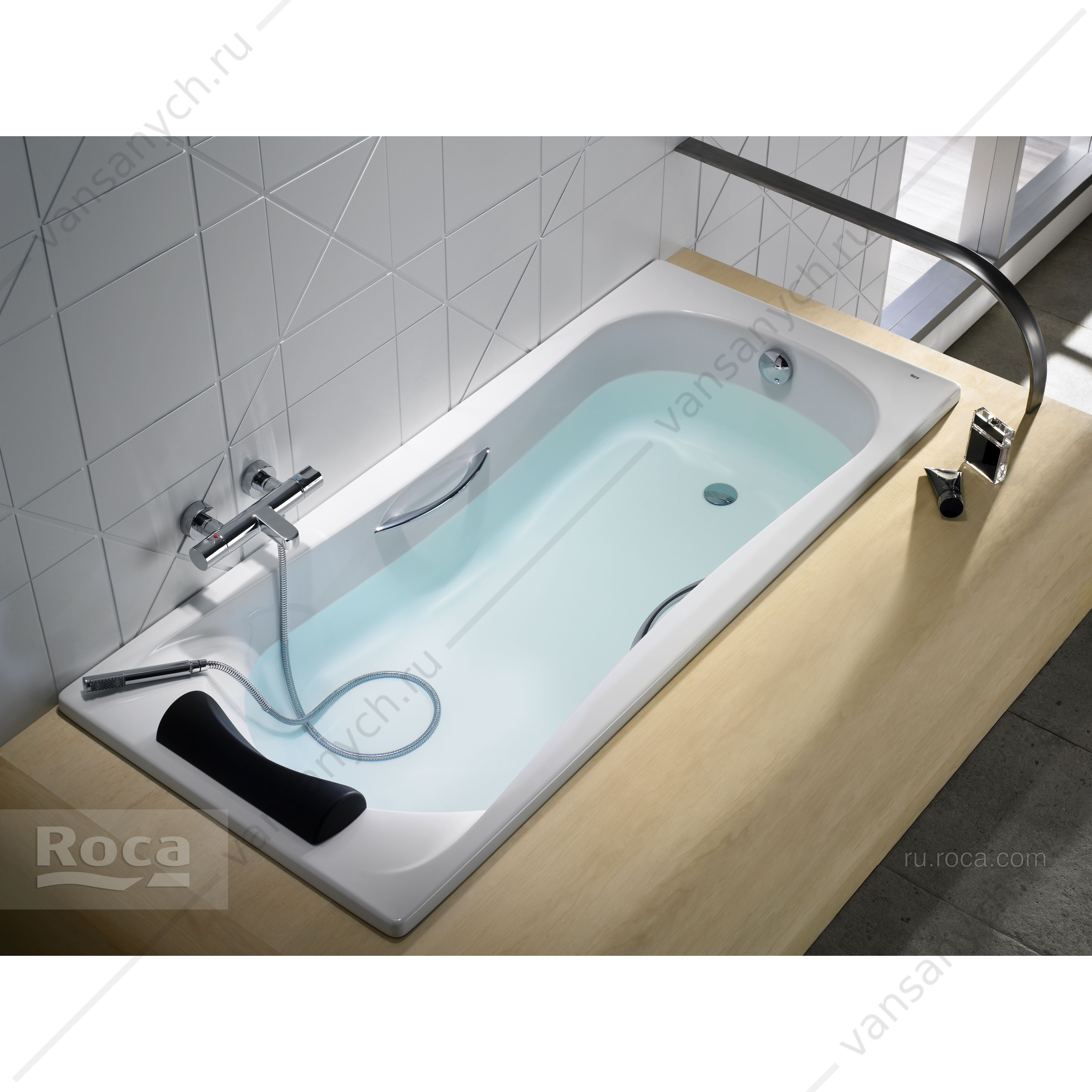 4 Акриловая ванна BeCool 180x80 прямоугольная, с отверстиями для ручек, ZRU9302782 Roca (Испания) купить в Тюмени (Ван Саныч™)