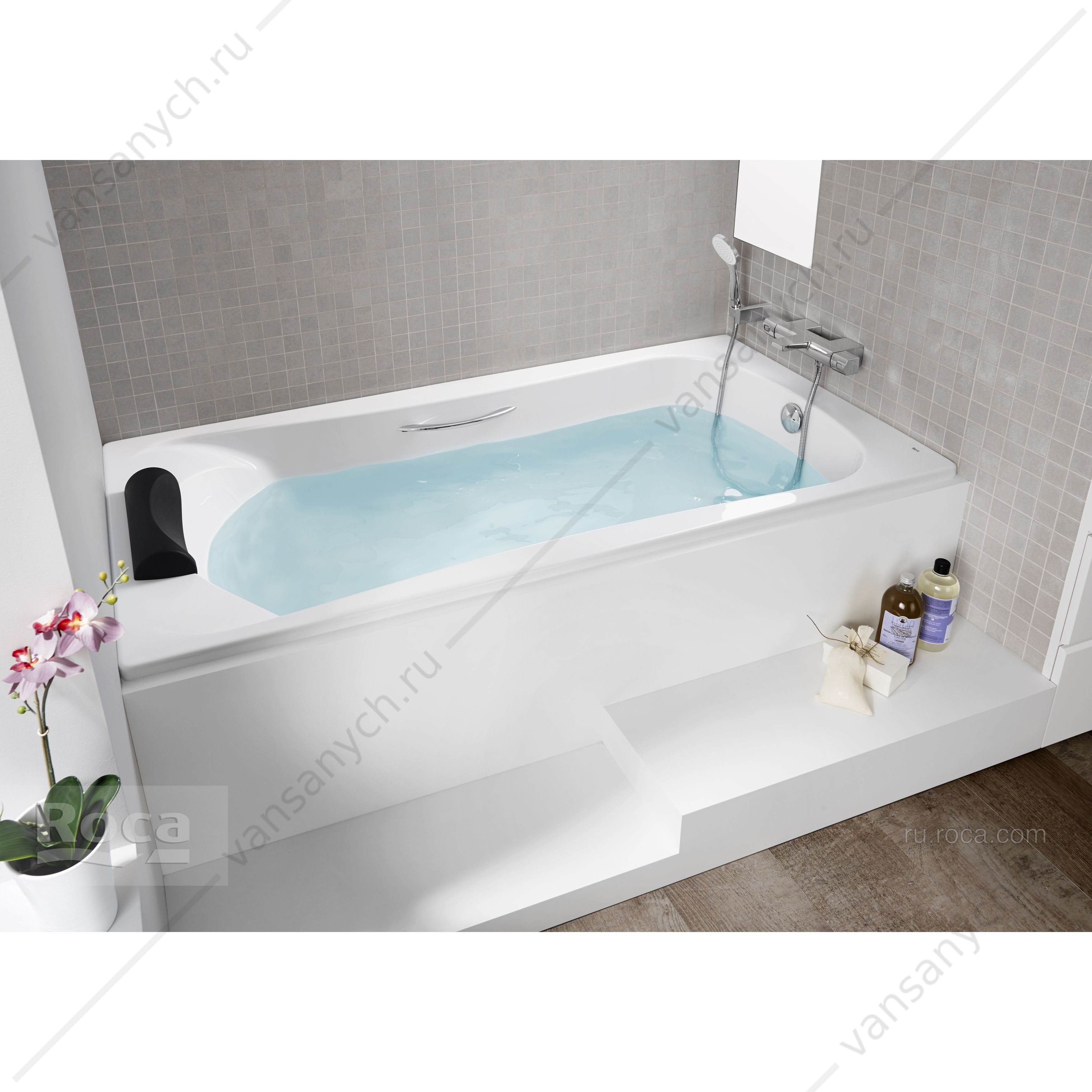 3 Акриловая ванна BeCool 170x80 прямоугольная, с отверстиями для ручек, ZRU9302852 Roca (Испания) купить в Тюмени (Ван Саныч™)