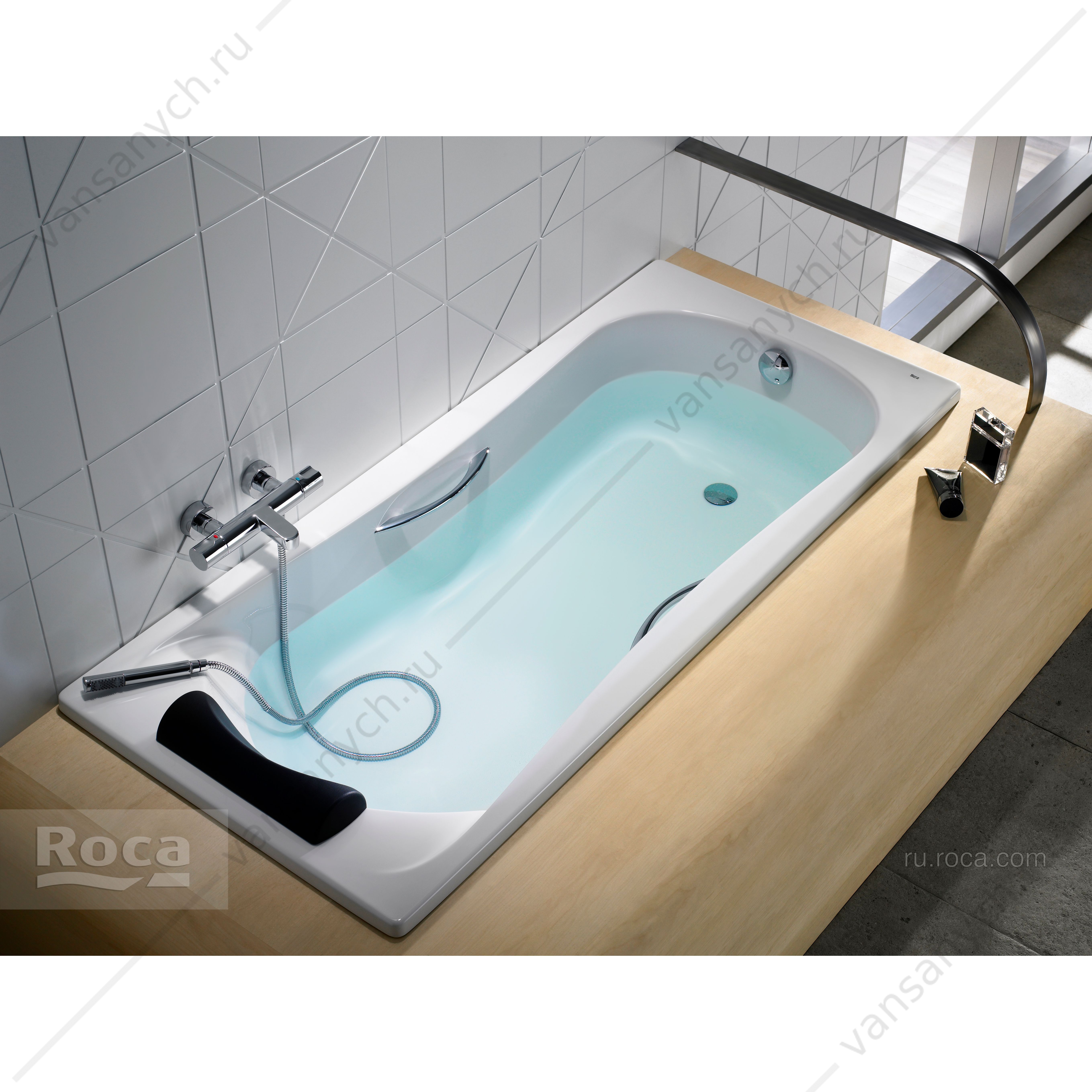 2328 Акриловая ванна BeCool 190x90 прямоугольная, с отверстиями для ручек, ZRU9303020 Roca (Испания) купить в Тюмени (Ван Саныч™)