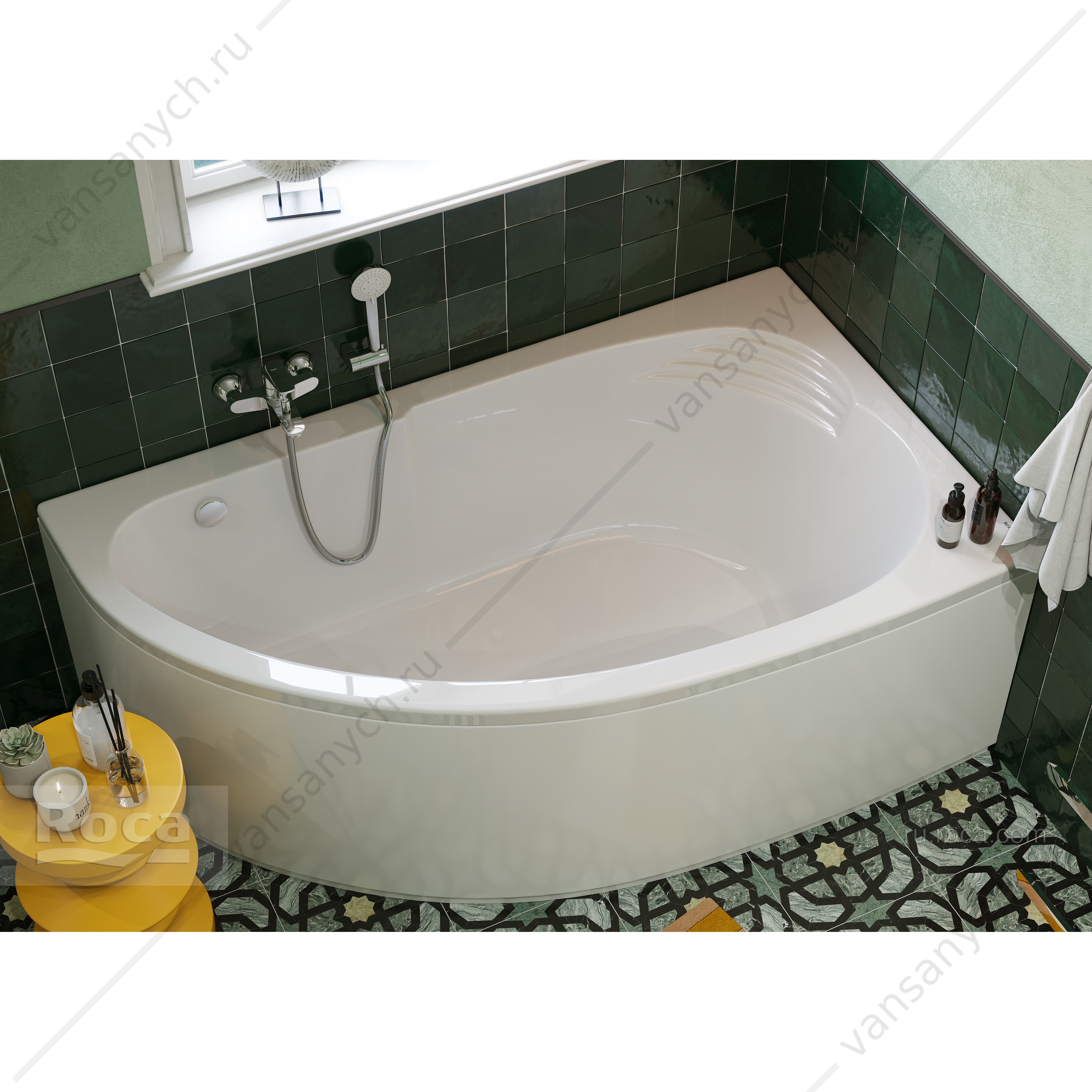 82 Акриловая ванна Merida 170х100 асимметричная правая ZRU9302993 Roca (Испания) купить в Тюмени (Ван Саныч™)