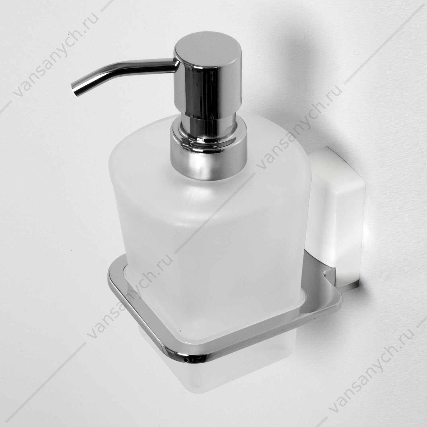 Дозатор для жидкого мыла, Leine K-5000 WHITE, белый/хром, K-5099WHITE WasserKraft (Германия) купить в Тюмени (Ван Саныч™)