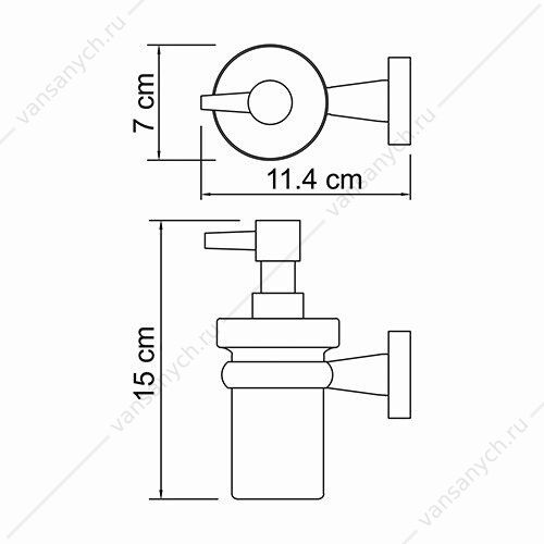 Дозатор для жидкого мыла, Lippe K-6500, Хром, K-6599 WasserKraft (Германия) купить в Тюмени (Ван Саныч™)
