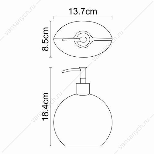 Дозатор для жидкого мыла, Eider K-33300, Хром, K-33399 WasserKraft (Германия) купить в Тюмени (Ван Саныч™)