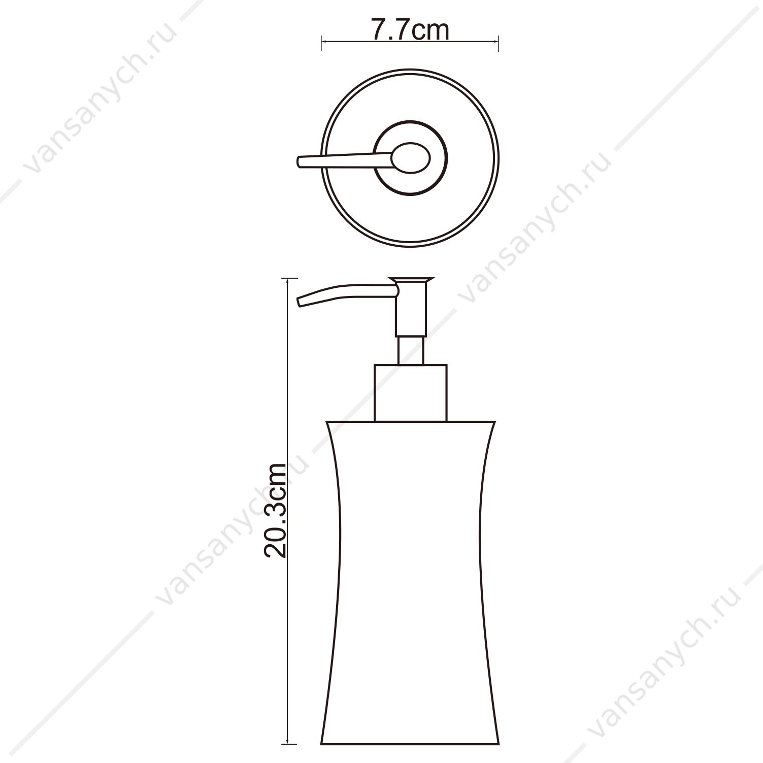 Дозатор для жидкого мыла, Salm K-7600, серый, K-7699 WasserKraft (Германия) купить в Тюмени (Ван Саныч™)