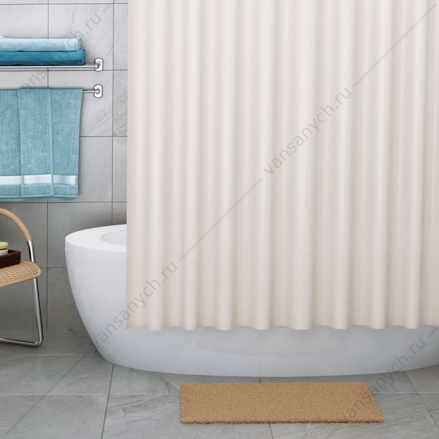 Шторка для ванной Vils SC-10201, белый WasserKraft (Германия) купить в Тюмени (Ван Саныч™)