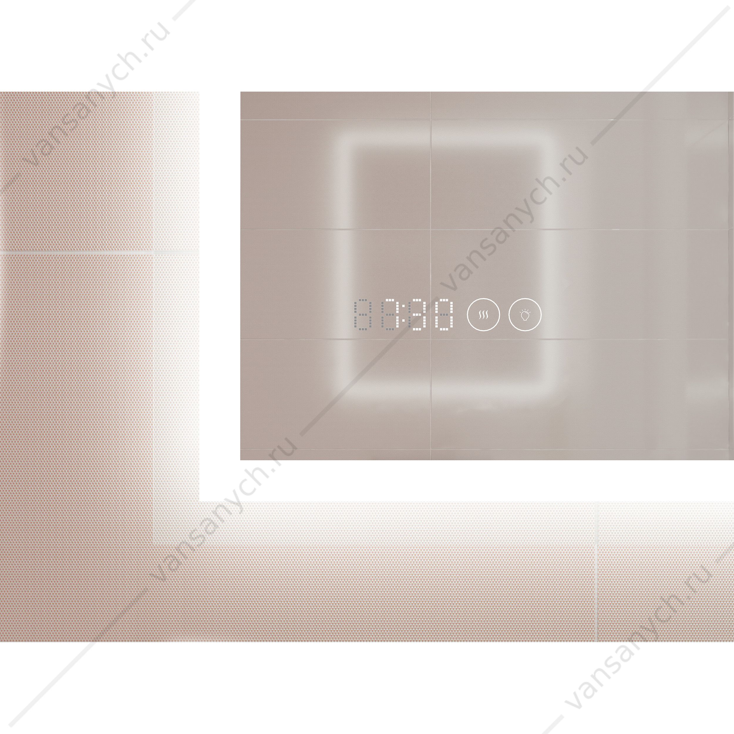 00-00004102 Зеркало LED 080 design pro 60x85 подсветка, часы, антизапотевание Cersanit KN-LU-LED080*60-p-Os Cersanit (Польша) купить в Тюмени (Ван Саныч™)