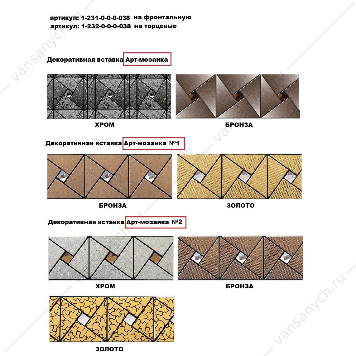 Сорренто 2 (140х140) фронтальная панель - отделка Арт-мозаика (вертик. вставка), 1-231-0-0-0-038 RADOMIR (Россия) купить в Тюмени (Ван Саныч™)