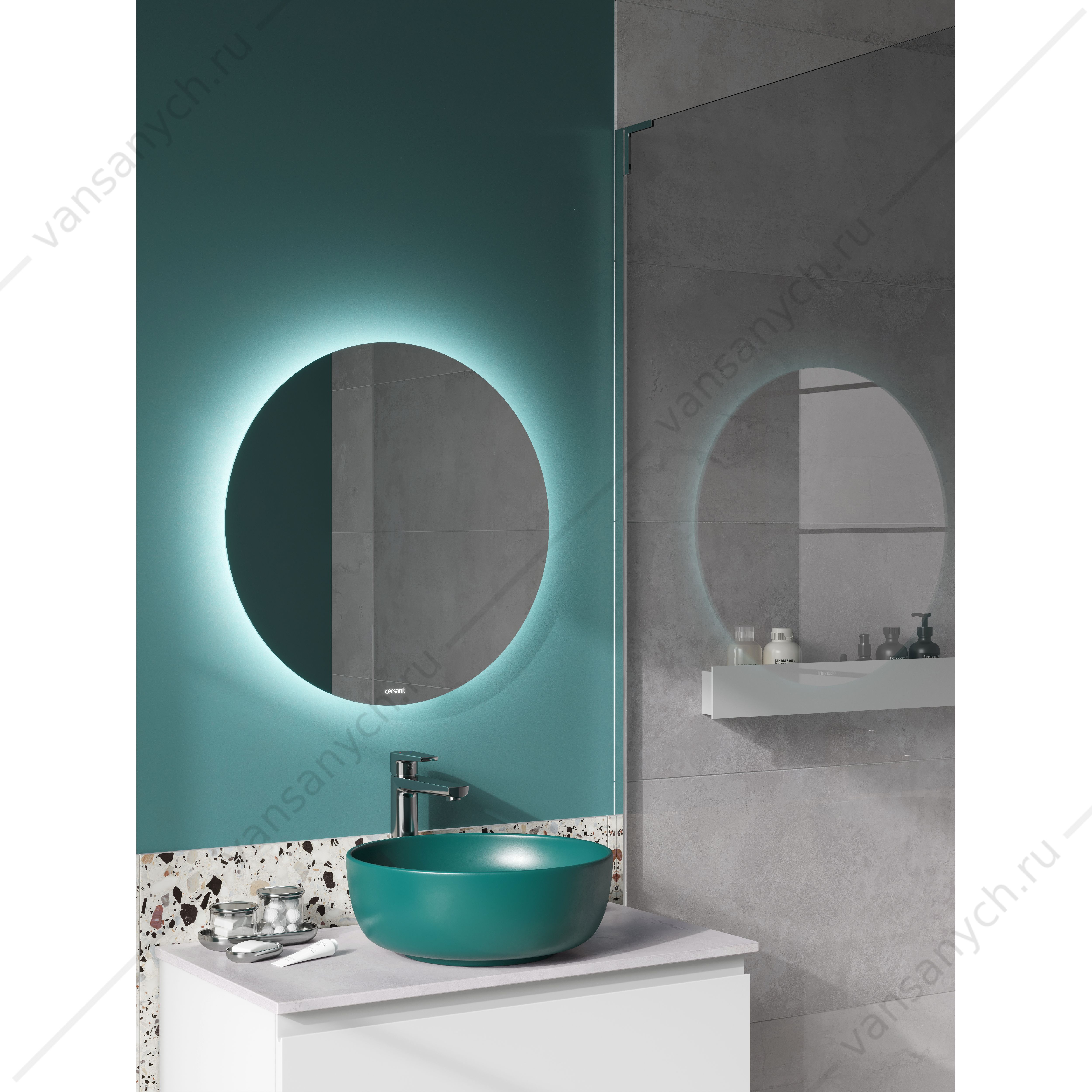Зеркало ECLIPSE smart 80x80 с подсветкой круглое, А64143 Cersanit (Польша) купить в Тюмени (Ван Саныч™)