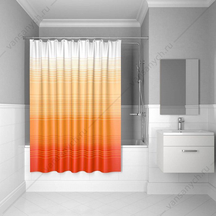 Штора для ванной комнаты IDDIS Basic, 300P20RI11, оранжевый IDDIS (Россия) купить в Тюмени (Ван Саныч™)