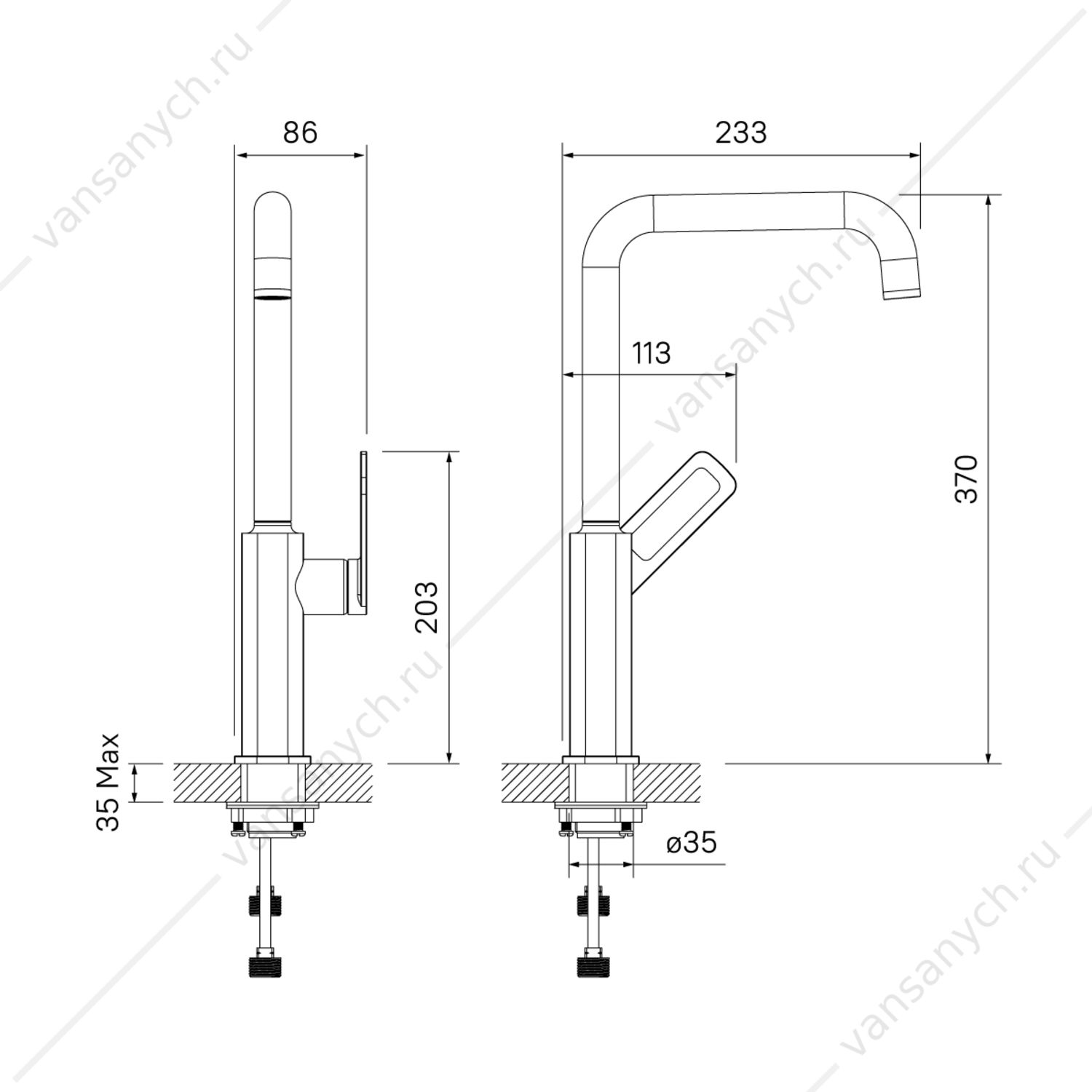 Смеситель для кухни IDDIS Slide, SLIGM00i05, графит производитель IDDIS ...