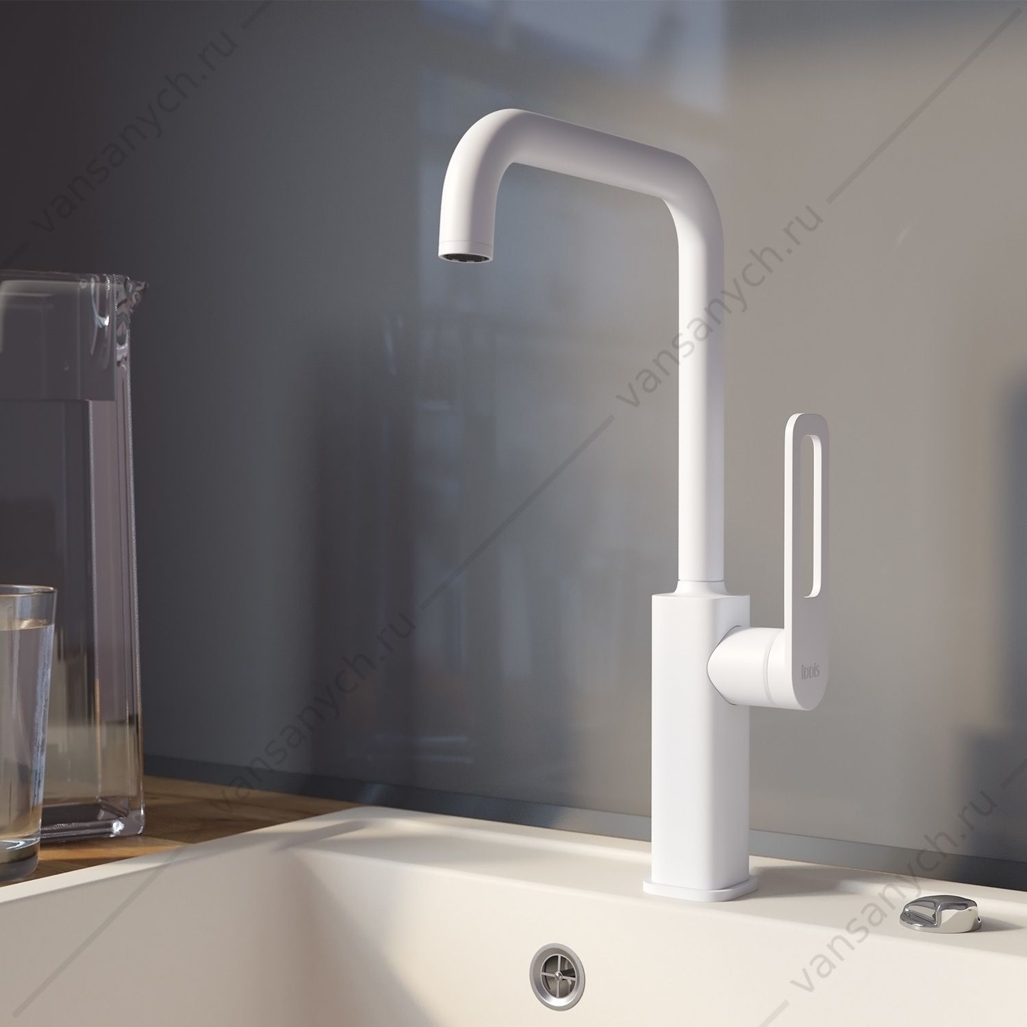 Смеситель для кухни IDDIS Slide, SLIWT00i05, белый производитель IDDIS ...