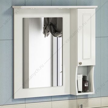 4139246 Зеркало-шкаф Палермо-80 белый Comforty (Россия) купить в Тюмени (Ван Саныч™)