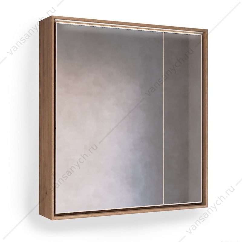 Зеркало-шкаф RAVAL Frame 75 Дуб трюфель с подсветкой, розеткой RAVAL (Россия) купить в Тюмени (Ван Саныч™)