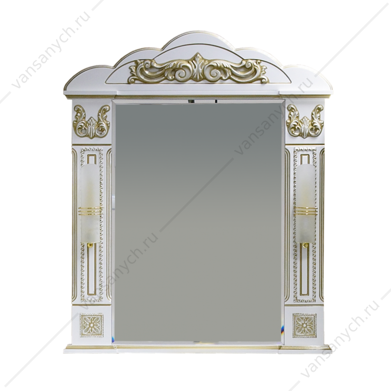 Зеркало MISTY Барокко 80см белое патина Л-Бар02080-013 Misty(Россия) купить в Тюмени (Ван Саныч™)