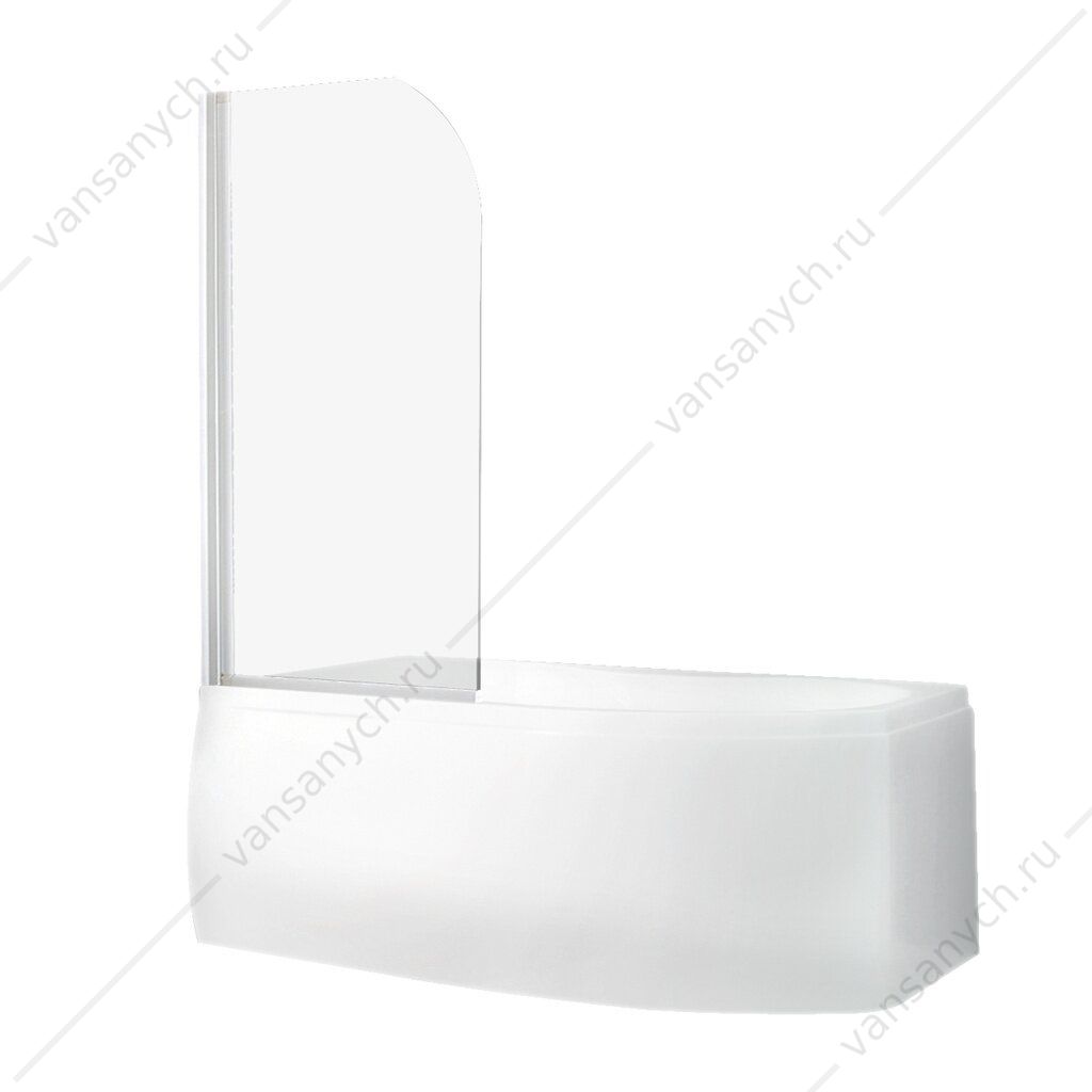 Шторка для ванны SaniPro SCREEN 750*1300 белый/мат. узор/6mm 4000222  Roltechnik (Чехия) купить в Тюмени (Ван Саныч™)