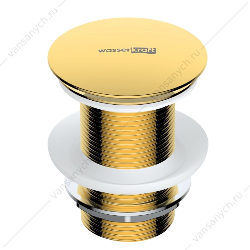 Донный клапан Push-up золото глянцевое A248 WasserKraft (Германия) купить в Тюмени (Ван Саныч™)