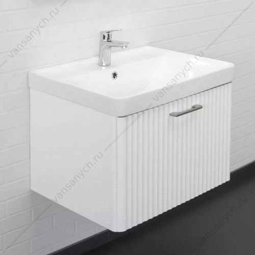 Тумба 60см с раковиной Comforty Ангара-60П белый мат.,  раковина Comforty 4460, 00-00017871CF Comforty (Россия) купить в Тюмени (Ван Саныч™)