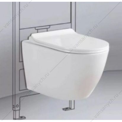 УТ000037301 Унитаз безободковый подвесной Knois сиденье микролифт KN9722001 KNOIS (Китай) купить в Тюмени (Ван Саныч™)