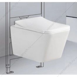 УТ000037302 Унитаз безободковый подвесной Knois сиденье микролифт KN9722002  KNOIS (Китай) купить в Тюмени (Ван Саныч™)