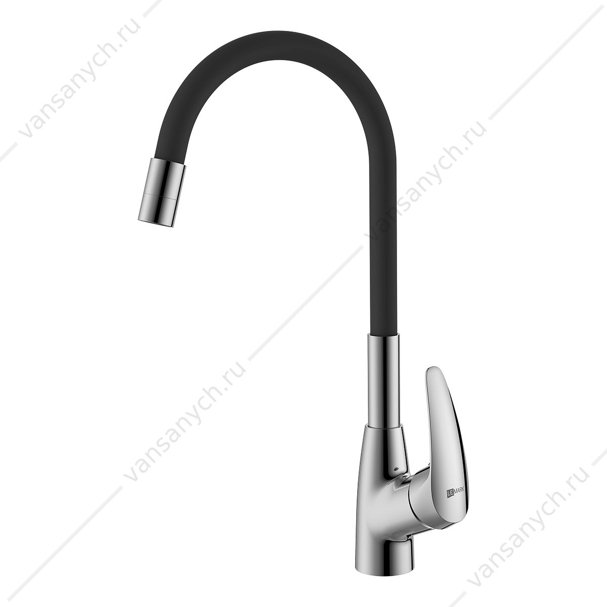 Смеситель для кухни с гибким изливом Lemark Linara LM0415C-Black хром/черный Lemark (Чехия) купить в Тюмени (Ван Саныч™)