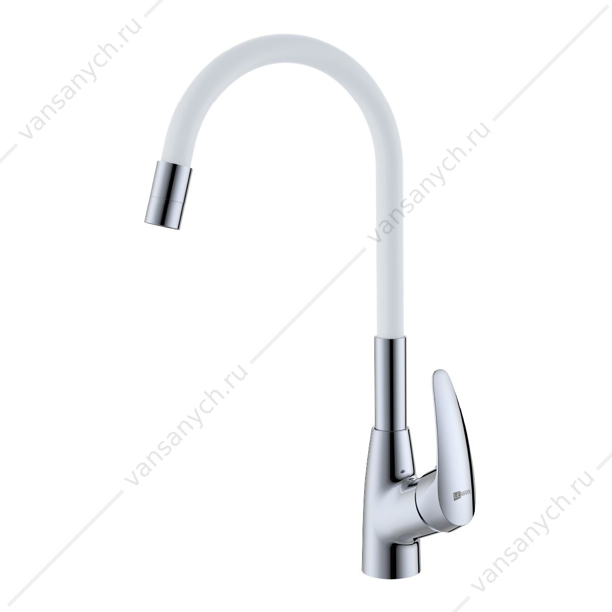 Смеситель для кухни с гибким изливом Lemark Linara LM0415C-White
 хром/белый Lemark (Чехия) купить в Тюмени (Ван Саныч™)
