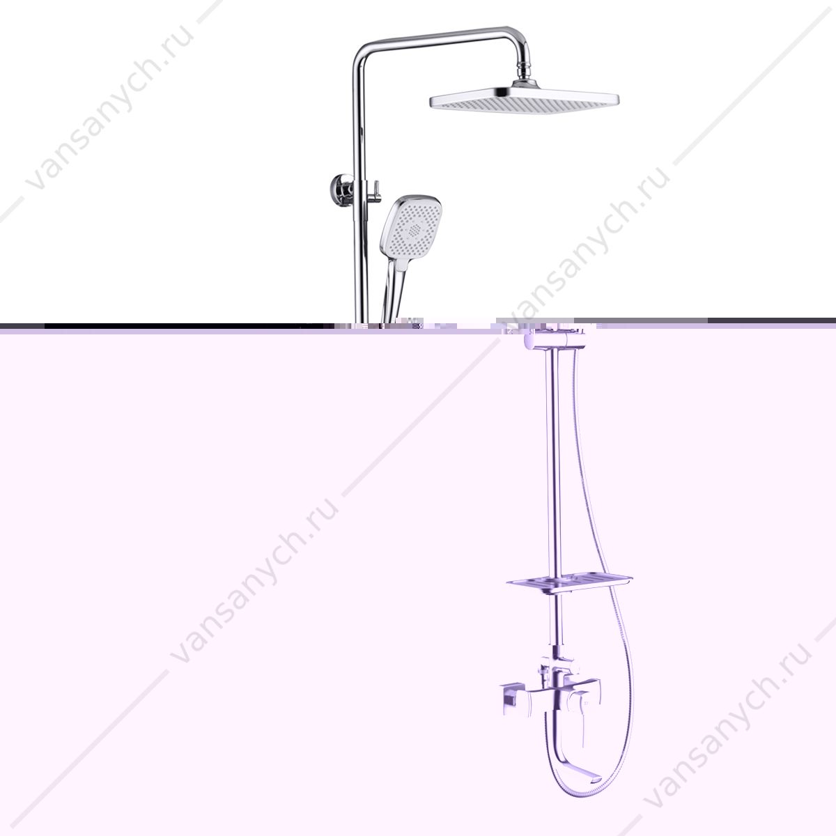 Душевая система для ванны/душа с поворотным изливом Lemark Evitta LM0562C с регулир. высотой штанги, хром Lemark (Чехия) купить в Тюмени (Ван Саныч™)