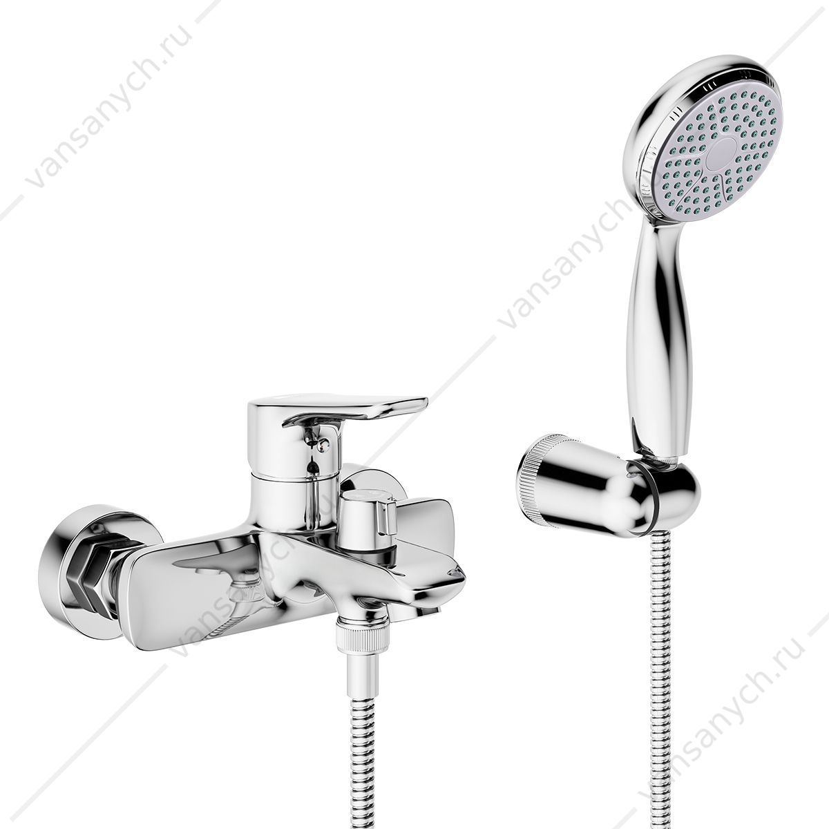 Смеситель для ванны с лейкой, шлангом, держателем Lemark Selena LM0812C, хром Lemark (Чехия) купить в Тюмени (Ван Саныч™)