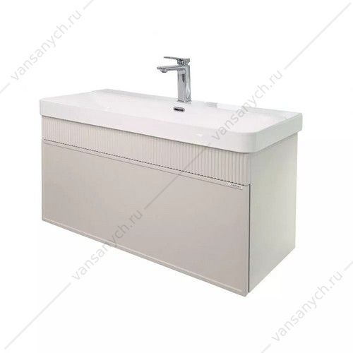 00-00009124CF Тумба с раковиной 80см COMFORTY Мадрид-80М сер. шёлк с рак. COMFORTY CF19595BX-80 Comforty (Россия) купить в Тюмени (Ван Саныч™)