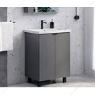 00-00019240CF Тумба с раковиной 60см COMFORTY Лима-60Н антрацит с раковиной Como 60  Comforty (Россия) купить в Тюмени (Ван Саныч™)