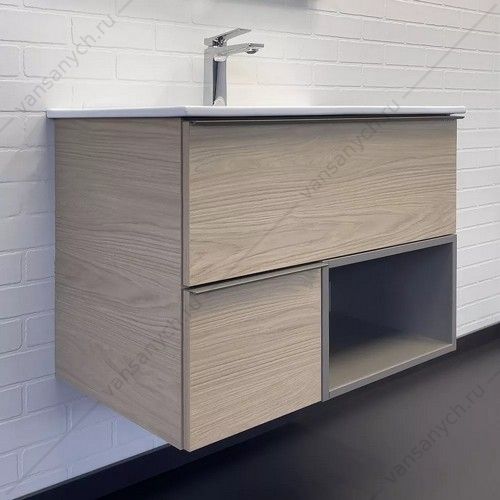 00-00020597CF Тумба с раковиной 75см COMFORTY Тургояк-75 дуб светлый с раковиной COMFORTY 75E Comforty (Россия) купить в Тюмени (Ван Саныч™)