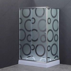 00-00000205 Душ.ограждение 120х80 с поддоном СOMFORTY 33R, матовое стекло с рисунком круги Comforty (Россия) купить в Тюмени (Ван Саныч™)