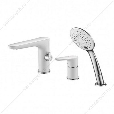 Смеситель на борт ванны Gross Aqua 1209288СW Space White Chrome врезной белый Gross Aqua (Россия) купить в Тюмени (Ван Саныч™)