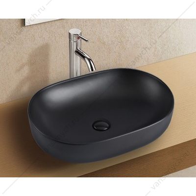 Раковина 60х41,5 накладная Azario матовая тёмно-серая AZ-2196MDH AZARIO (Россия/Китай) купить в Тюмени (Ван Саныч™)