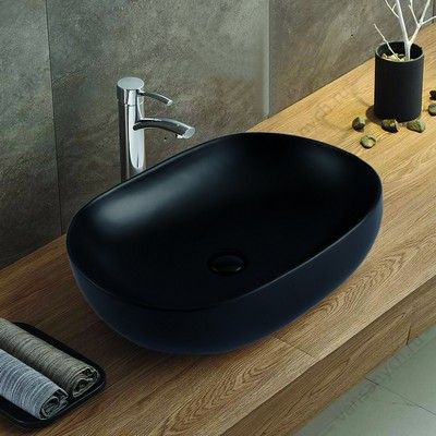 Раковина 60х41,5 накладная Azario цвет чёрный матовый AZ-78326MB AZARIO (Россия/Китай) купить в Тюмени (Ван Саныч™)