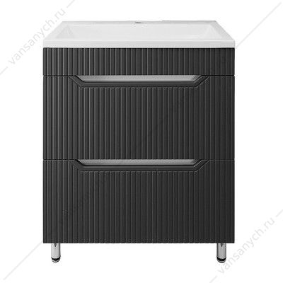 Тумба с раковиной 60см Loranto HARMONIA 60/2Н ГРАФИТ, напольная, раковина ЛЮНОКС 60 CS00097004 AZARIO (Россия/Китай) купить в Тюмени (Ван Саныч™)