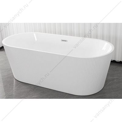 00097875 Ванна 170х75 отдельностоящая, рифленый борт Loranto, с сифоном и опорными ножками CS-03W-170 Loranto (Россия-Китай) купить в Тюмени (Ван Саныч™)
