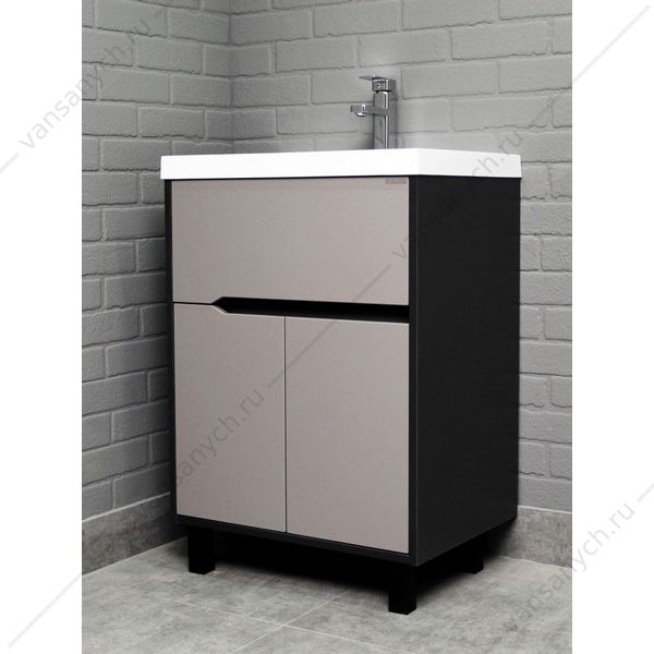 Тумба 60 под раковину UNIT 60 Karat Серый тауп В2 Домино  напольная DK3212T Домино (Россия) купить в Тюмени (Ван Саныч™)