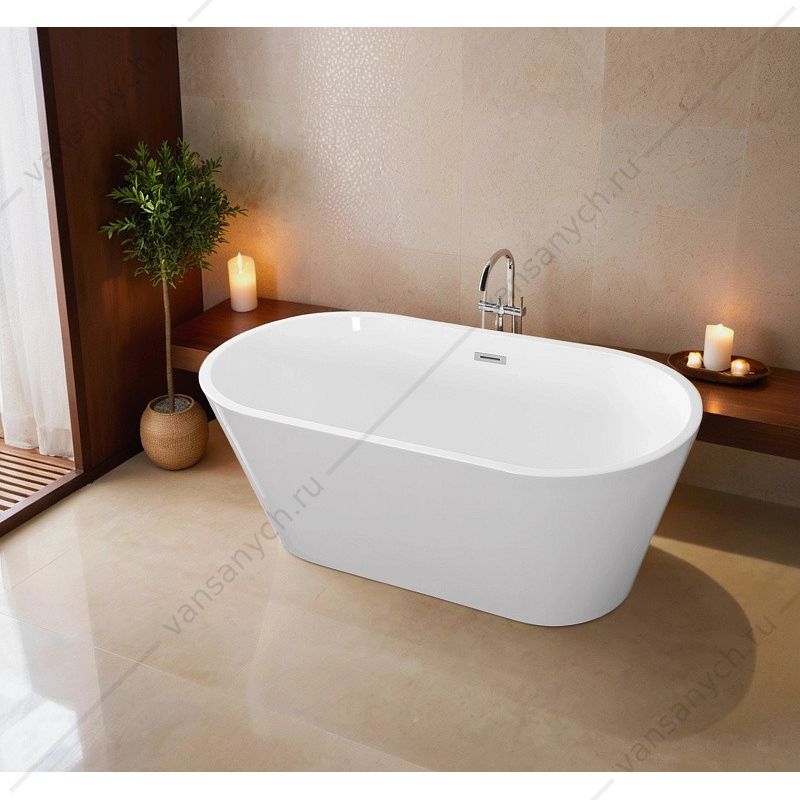 Ванна 160х75 акриловая Loranto отдельностоящая, с сифоном и опорн. ножками, цвет белый CS-01-160 Loranto (Россия-Китай) купить в Тюмени (Ван Саныч™)