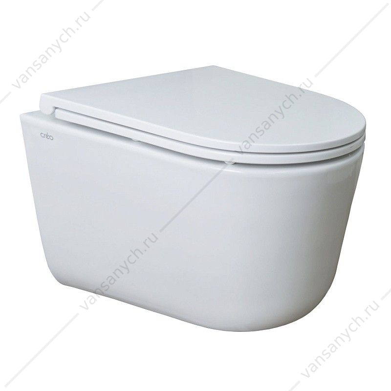 Унитаз безободковый, смыв Торнадо с сиденьем микролифт, быстросъем Creo Ceramique LYon 2.0 подвесной LY1100R Creo Ceramique (Франция) купить в Тюмени (Ван Саныч™)